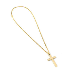 Halsband Kedja Med Stort Kors (guld)