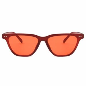 Röda Retro Wayfarer Solglasögon Rött Glas