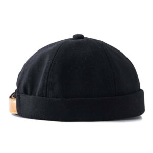 Svart Miki Hat Keps Rullad Skärm Mössa Beanie Docker Sotarmössa
