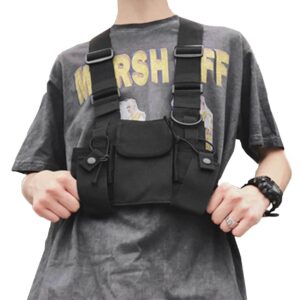 Svart Tactical Väst Utility Vest Bröstsele Street Wear Hip Hop