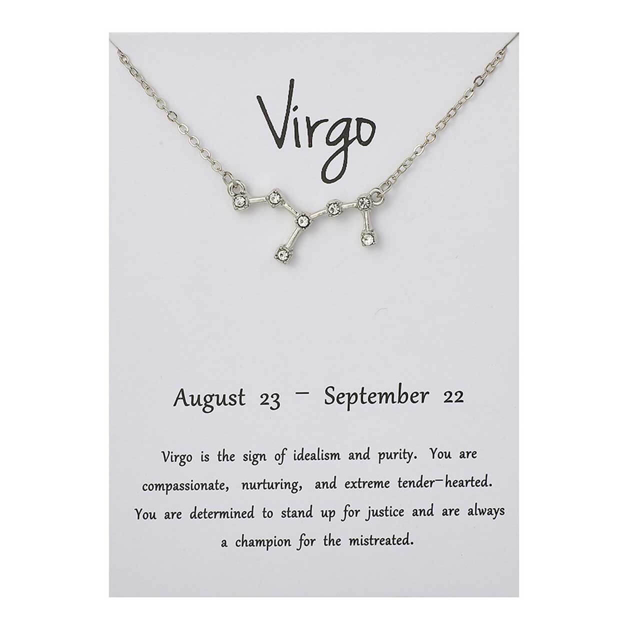 Stjärntecken halsband jungfrun virgo gåvohalsband silver