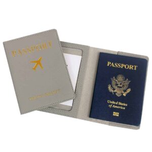 Passfodral Passhållare Konstläder Grå