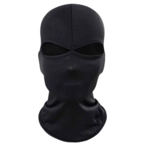 Tunn Svart Balaclava Skidmask Rånarluva 2 Hål