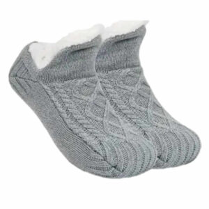 Mjuka Varma Sockor - Fodrade Tofflor Grå