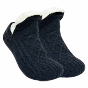 Toffelsockor - Mjuka Varma Sockor - Fodrade Tofflor Svart