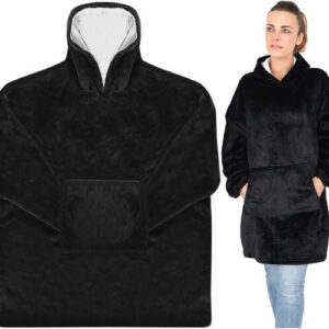 XXL Sweatshirt Filt - Svart, Varm & Mysig Oversize Tröja